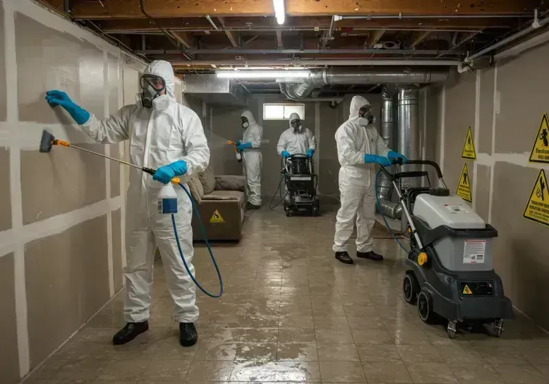 Basement Moisture Removal and Structural Drying process in Saint Johnsbury, VT